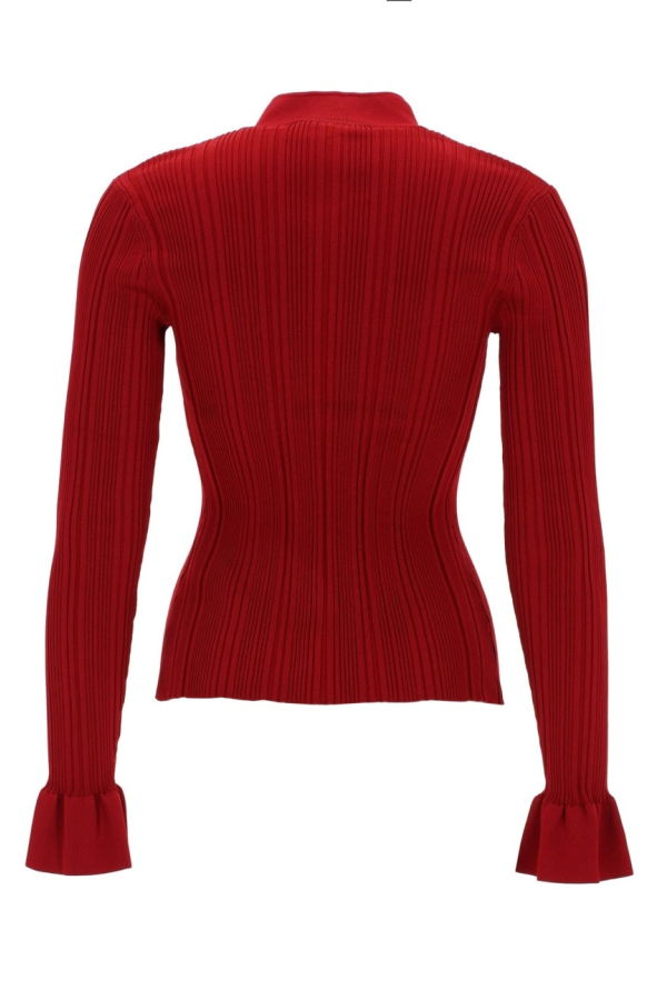 Self-Portrait Cardigan With Jewel Buttons - Red