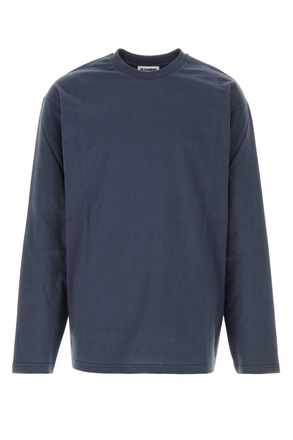 Jil Sander Navy Blue Cotton T-Shirt - Sugarpaper