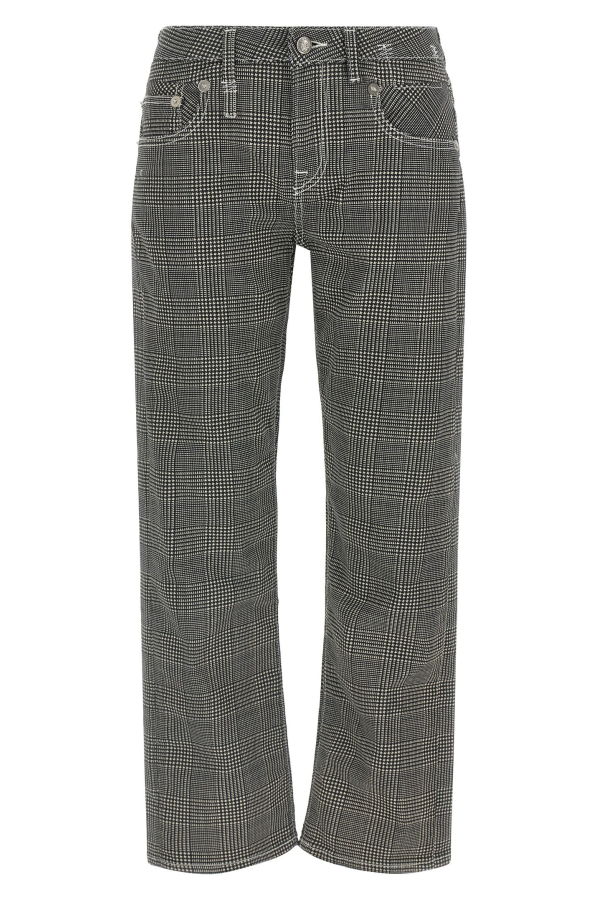 R13 Boy Straight Pants - White/Black