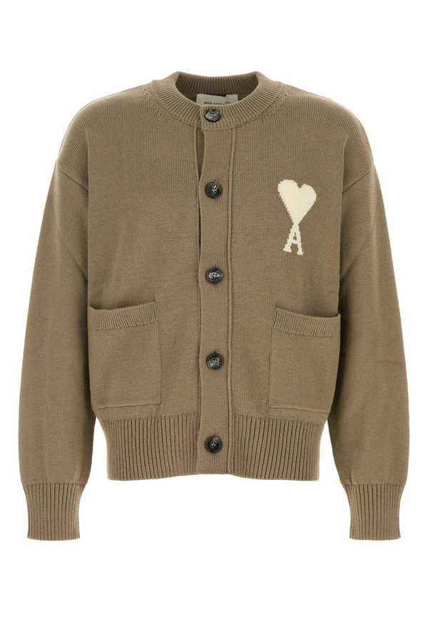 Ami Alexandre Mattiussi Cappuccino Wool Blend Cardigan