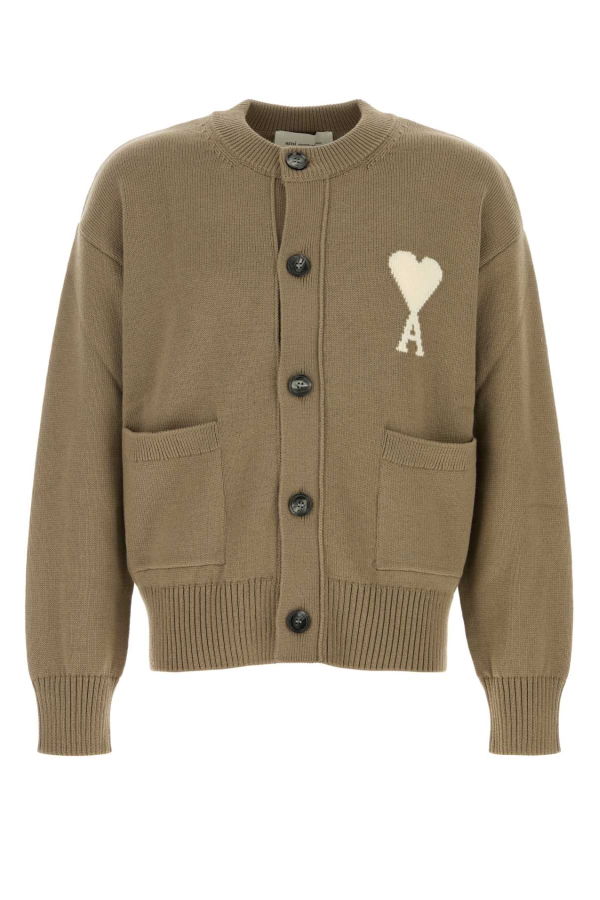Ami Alexandre Mattiussi Cappuccino Wool Blend Cardigan