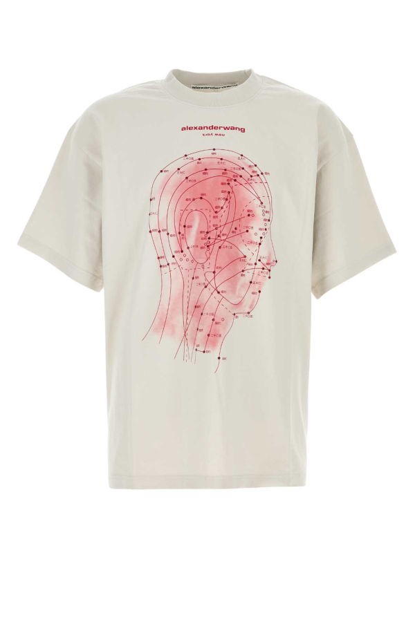 ALEXANDER WANG Chalk Cotton Oversize T-Shirt - Ashwhite