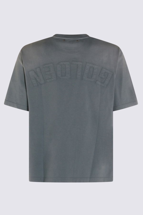 Golden Goose Blue Cotton T-Shirt - WINDWARD BLUE