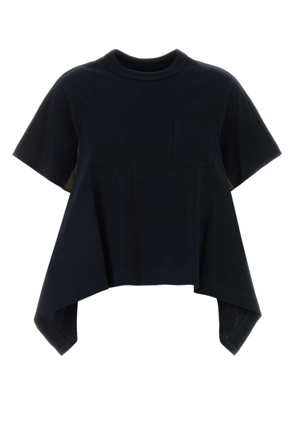 sacai Black Cotton T-Shirt - Black
