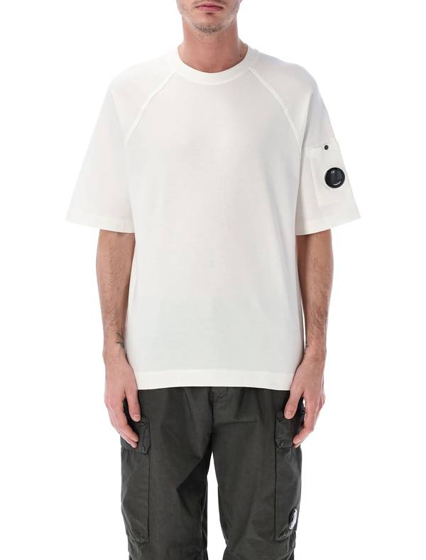 C.P. Company Light Fleece Short Sleeve Sweatshirt - Gauze White