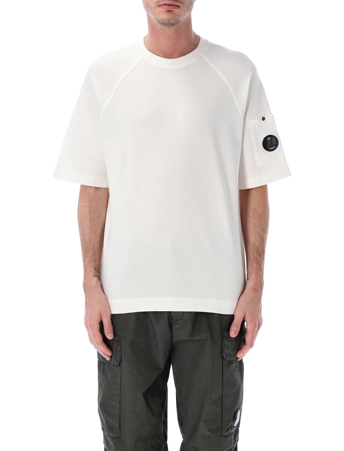 C.P. Company Light Fleece Short Sleeve Sweatshirt - Gauze White - Image 1 of 3