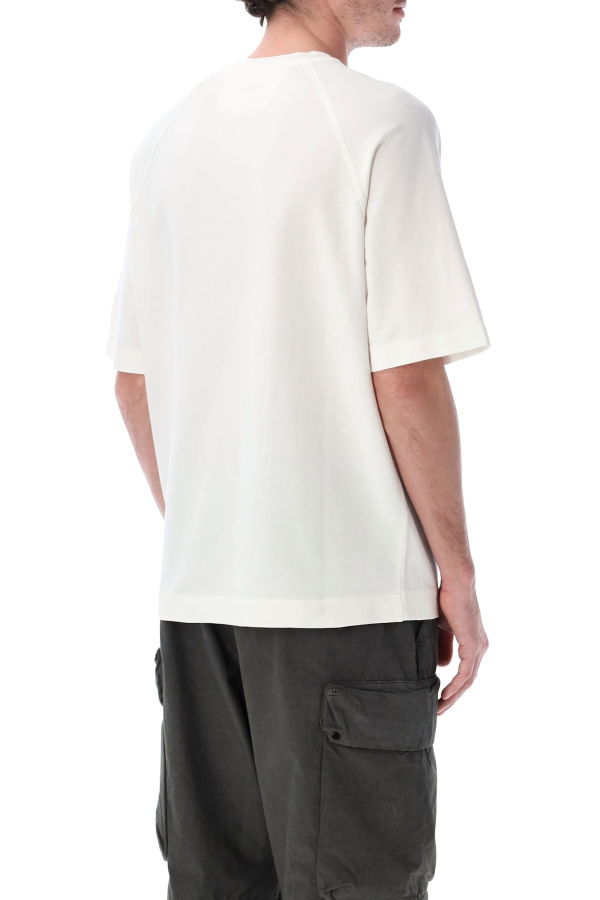 C.P. Company Light Fleece Short Sleeve Sweatshirt - Gauze White