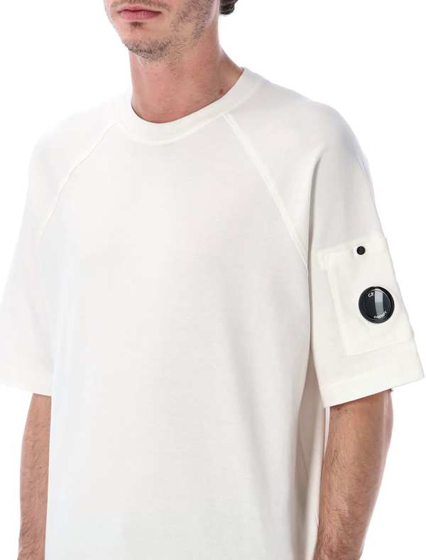 C.P. Company Light Fleece Short Sleeve Sweatshirt - Gauze White