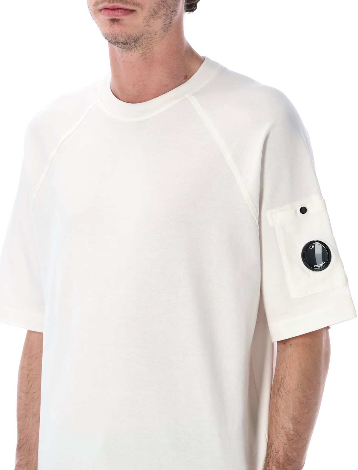 C.P. Company Light Fleece Short Sleeve Sweatshirt - Gauze White - Image 3 of 3