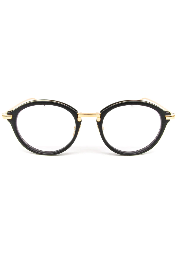 thom browne Round Rx Glasses - Matte Black/Gold