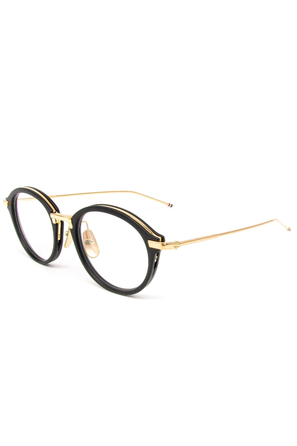 thom browne Round Rx Glasses - Matte Black/Gold