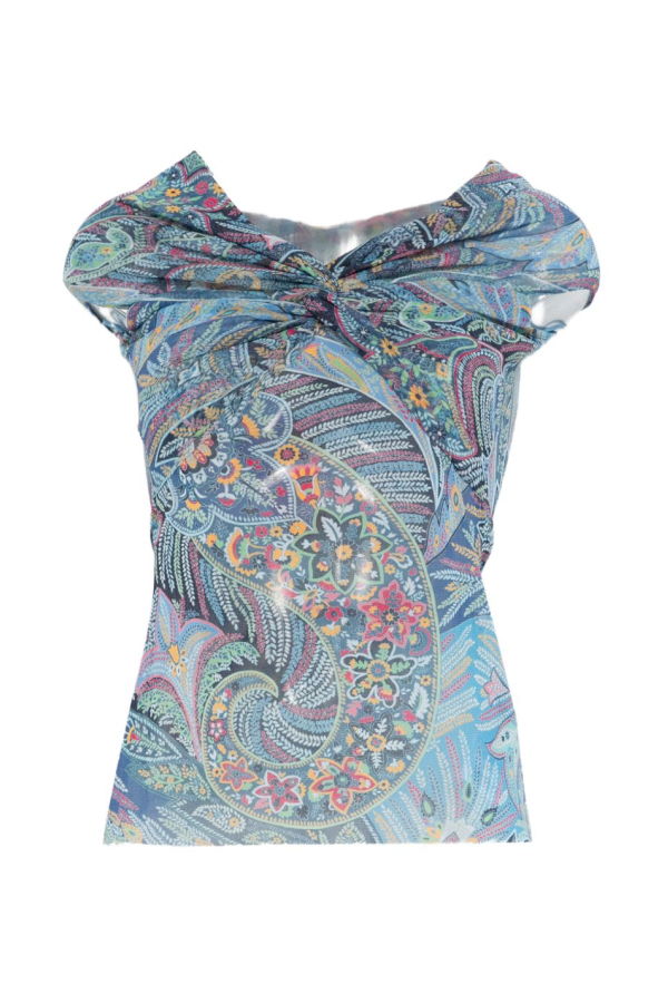 Etro Printed Top Tank Top - Clear Blue