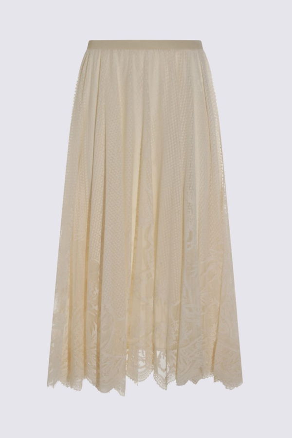 Fabiana Filippi White Cotton Skirt - Burro