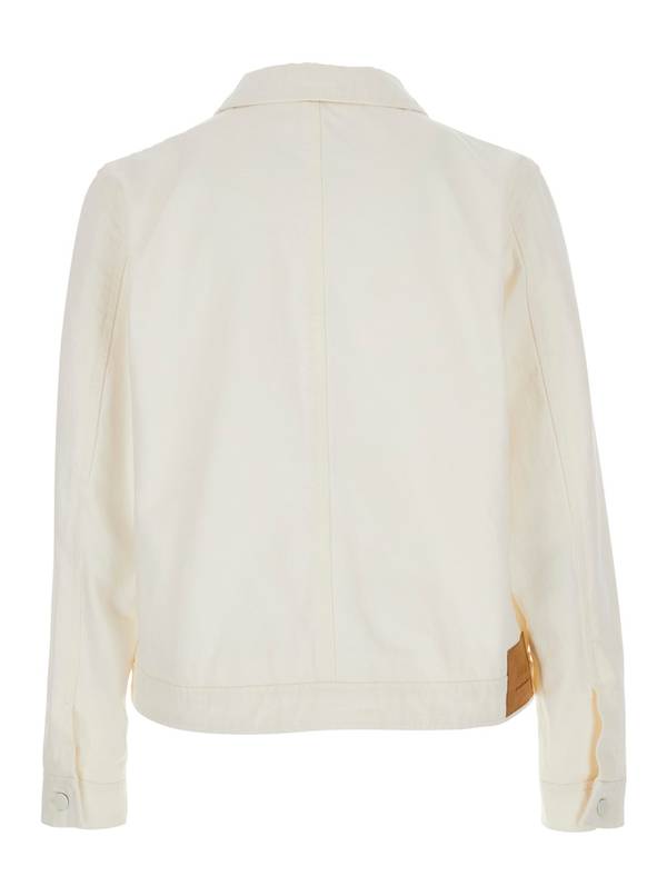 Ami Alexandre Mattiussi Tonal Ami De Coeur Zipped Jacket - White