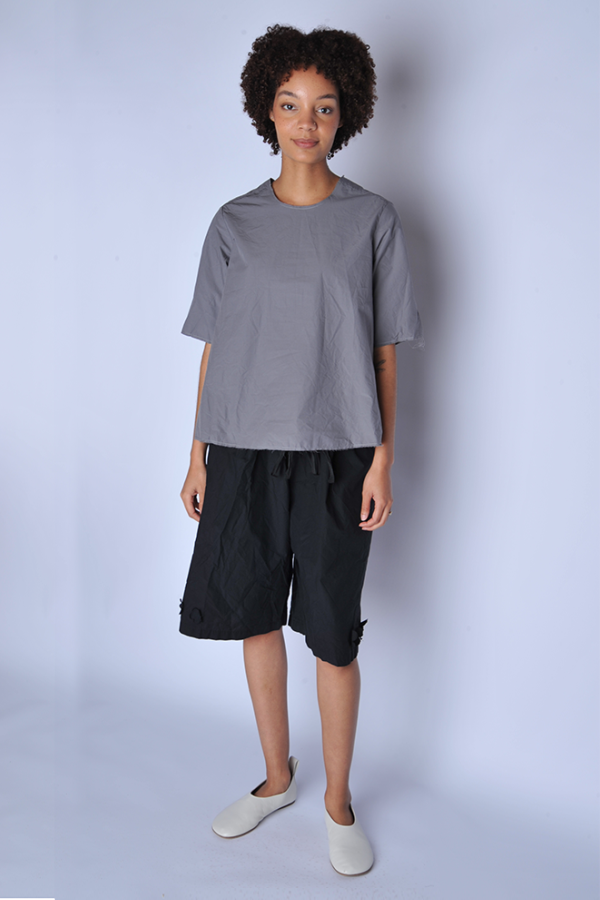 SCHA Grey V Back Elbow Length Shirt