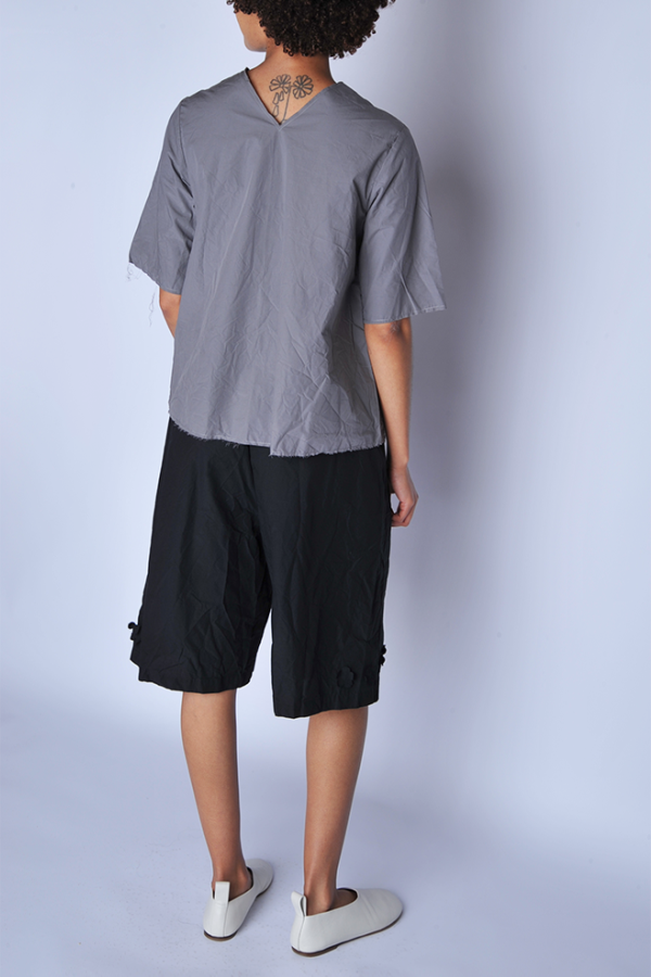 SCHA Grey V Back Elbow Length Shirt