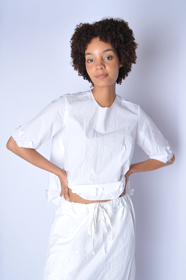 SCHA Twisted Floral Medium Long Skirt