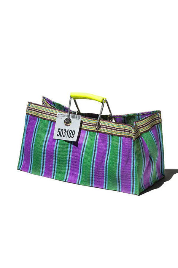Puebco Mini Striped Tote - Green/Purple