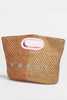 Marni Dark And Light Brown Paper Raffia Seaside Clutch - Thumbnail 4
