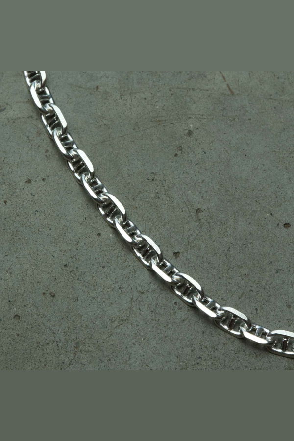 SUE THE BOY Cable Bar Necklace - Silver