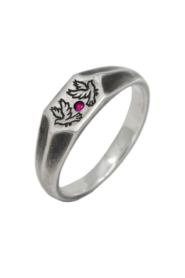 SUE THE BOY Two Birds Ring - Silver