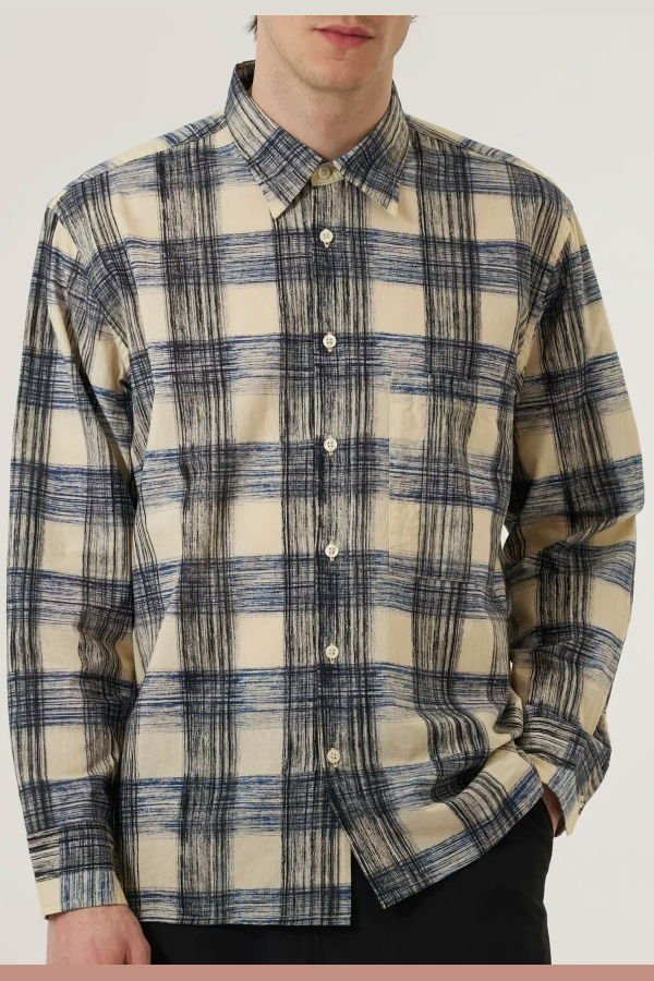 Universal Works Square Pocket Shirt - Navy