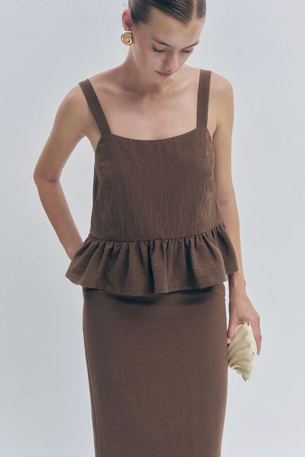 Maude Club Brandy Top - Brown