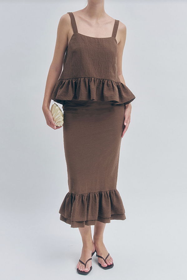 Maude Club Brandy Top - Brown