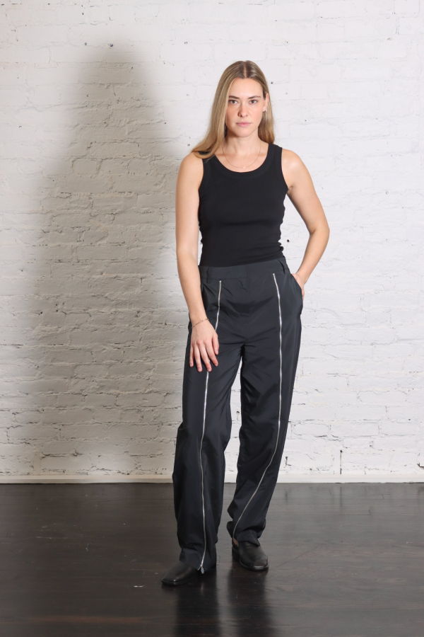 Tibi Nylon Zipper Trousers