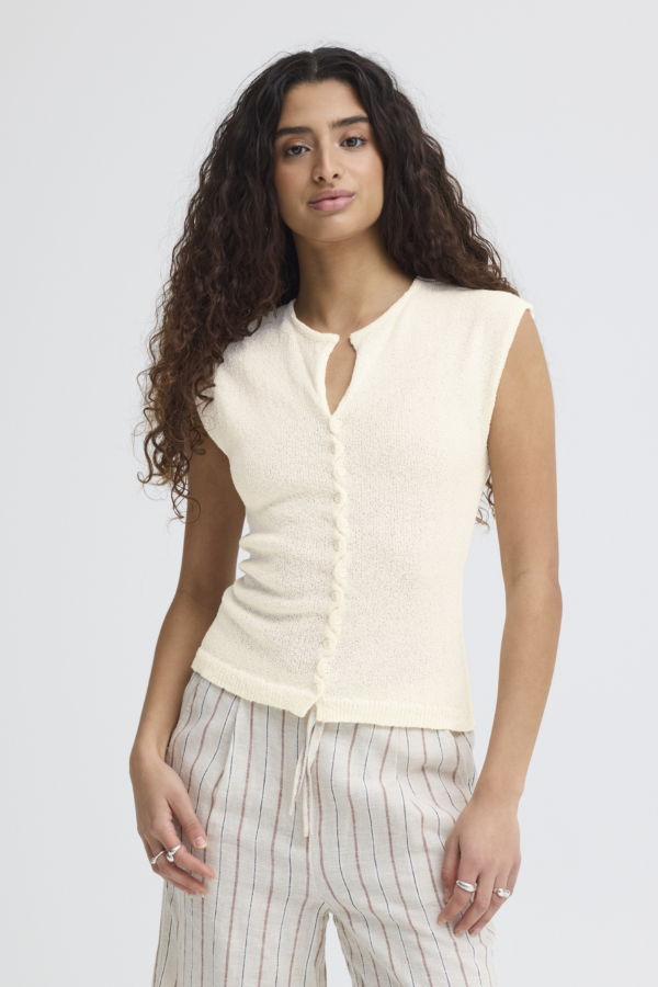 Ichi Blonds Button Knit Tank Top