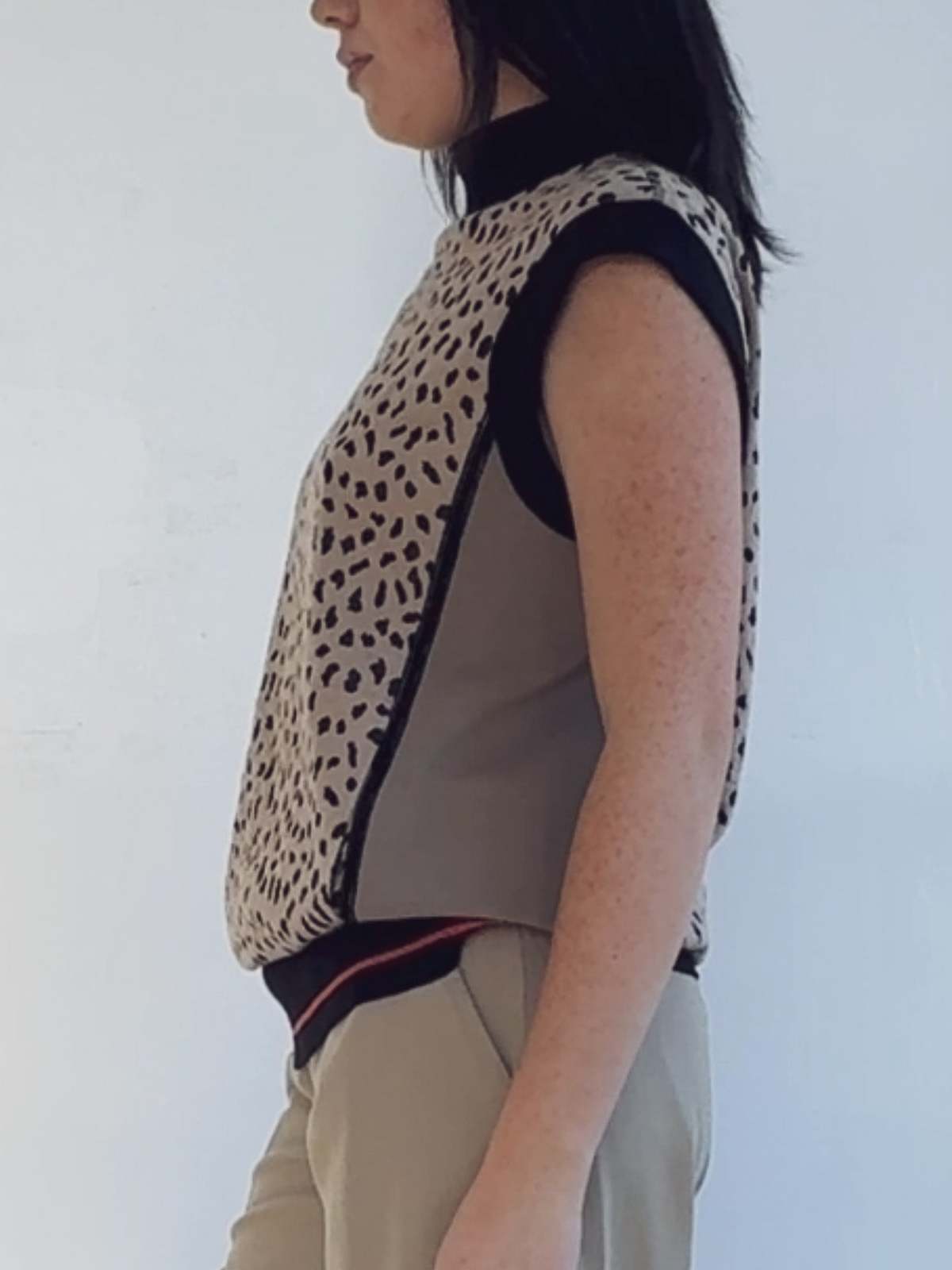 Vintage Hiroko Koshino Leopard Mockneck Knit Top - Image 3 of 4