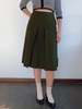 Vintage Olive Wool Cacharel Skirt - Thumbnail 1
