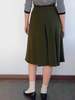 Vintage Olive Wool Cacharel Skirt - Thumbnail 2