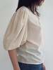 Vintage Roberto Cavalli Silk Balloon Sleeve Top - Cream - Thumbnail 2