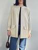 Vintage Vintage Givenchy Cream Wool Striped Jacket - Thumbnail 1