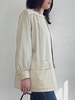 Vintage Vintage Givenchy Cream Wool Striped Jacket - Thumbnail 2