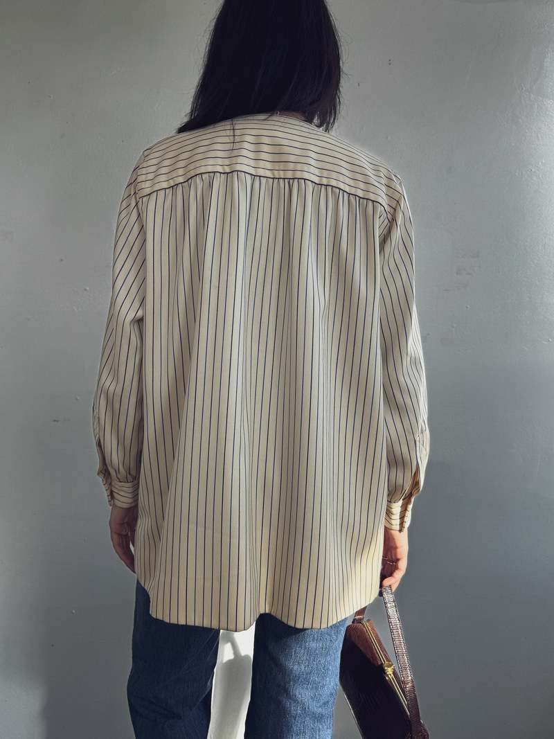Vintage Vintage Givenchy Cream Wool Striped Jacket