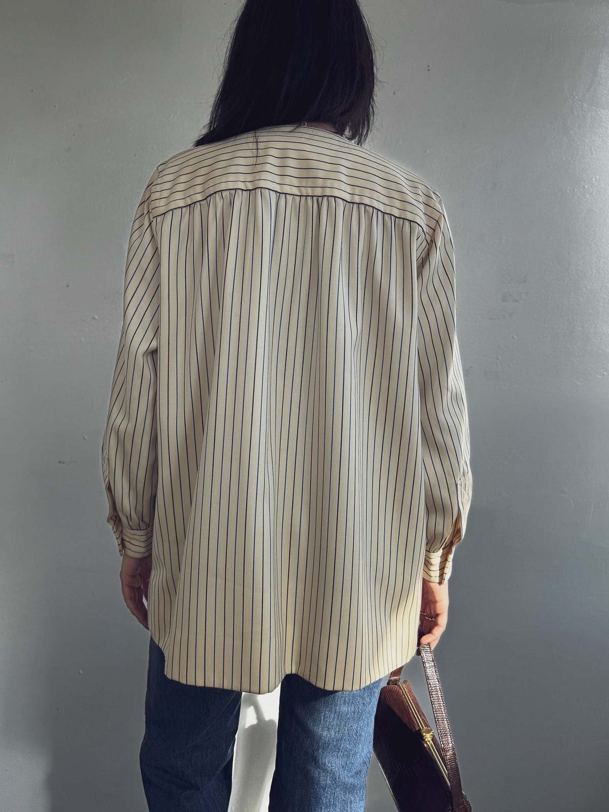 Vintage Vintage Givenchy Cream Wool Striped Jacket - Image 3 of 4