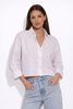 The Tile Club Gansett Poplin Crop Shirt - White - Thumbnail 1