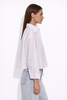 The Tile Club Gansett Poplin Crop Shirt - White - Thumbnail 2