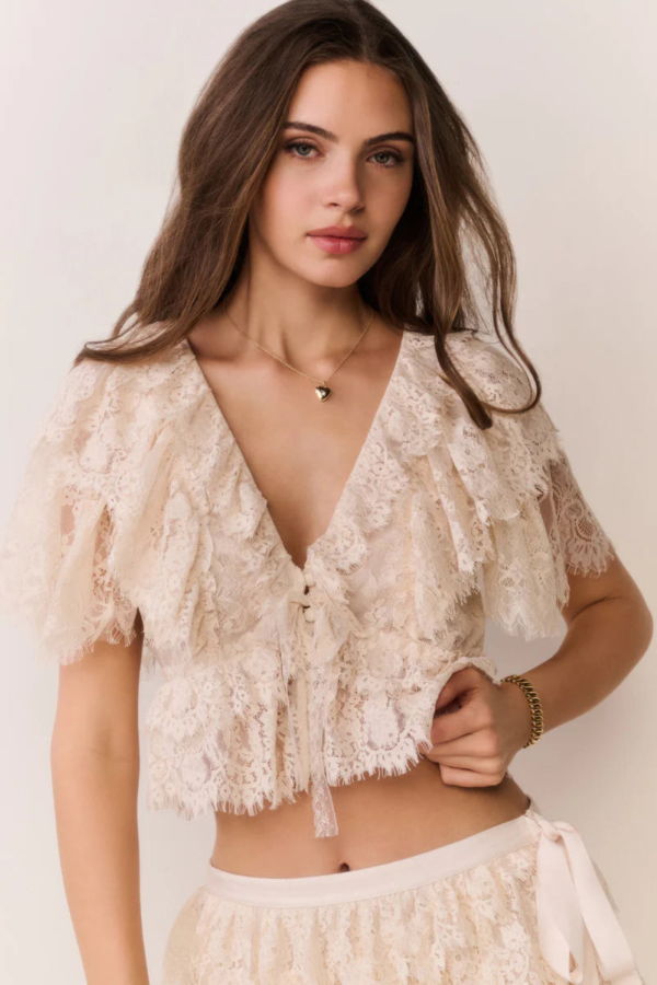 LoveShackFancy Caper Top - Ivory