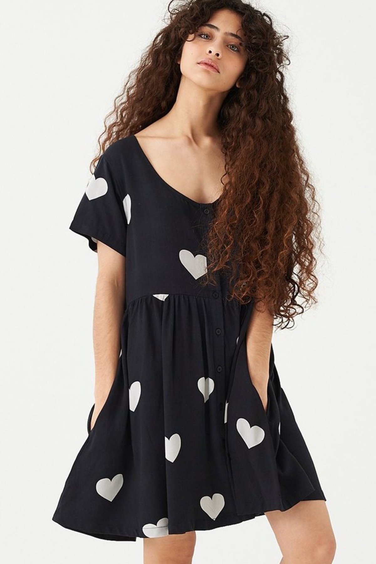 lazy oaf red heart dress Lazy Oaf Heart Repeat Tie Dress