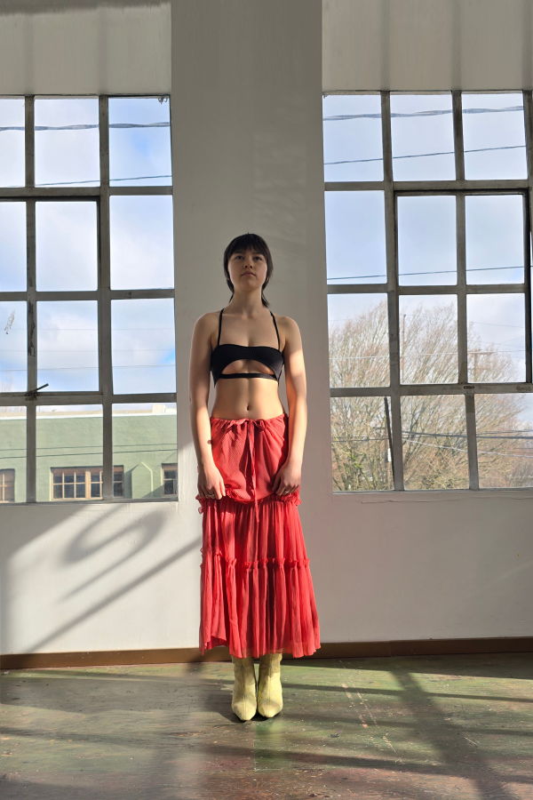 Vintage Diane von Furstenburg Sour Cherry Silk Skirt