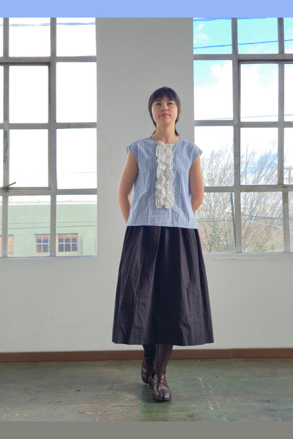 Vintage Prada Gingham Ruffled Blouse Top