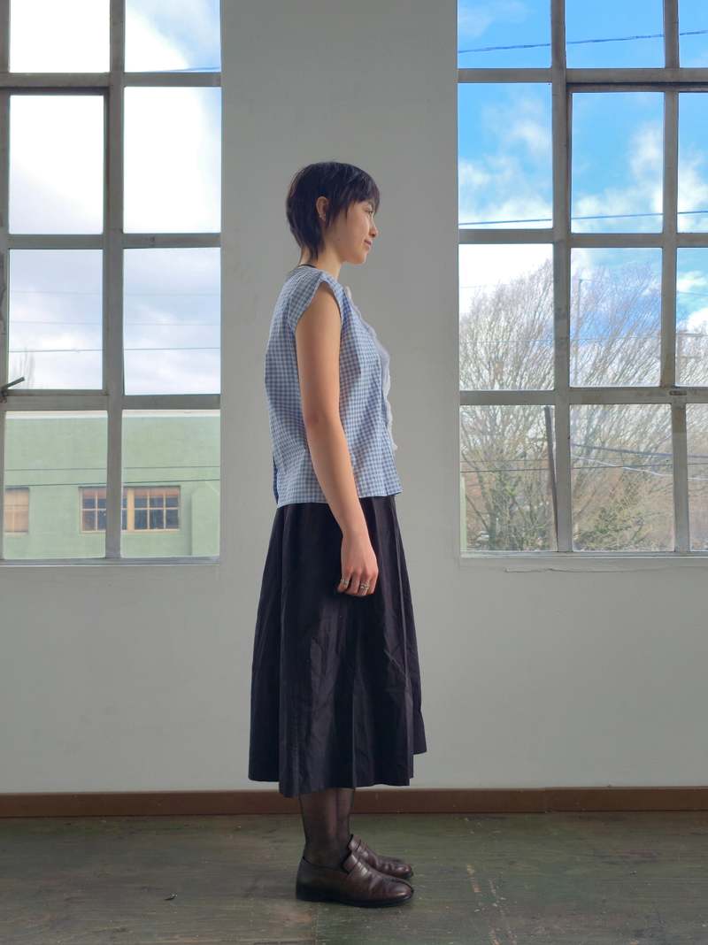 Vintage Prada Gingham Ruffled Blouse Top