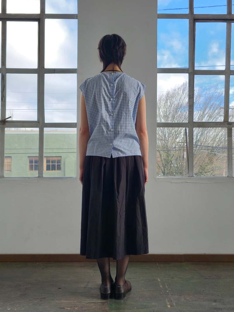 Vintage Prada Gingham Ruffled Blouse Top