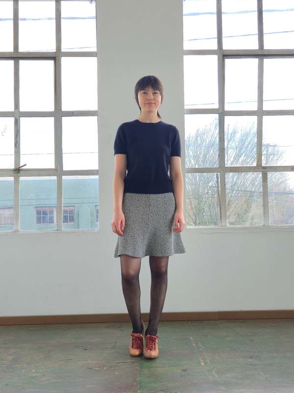 Vintage Sandro Paris Flared Knit Miniskirt Skirt