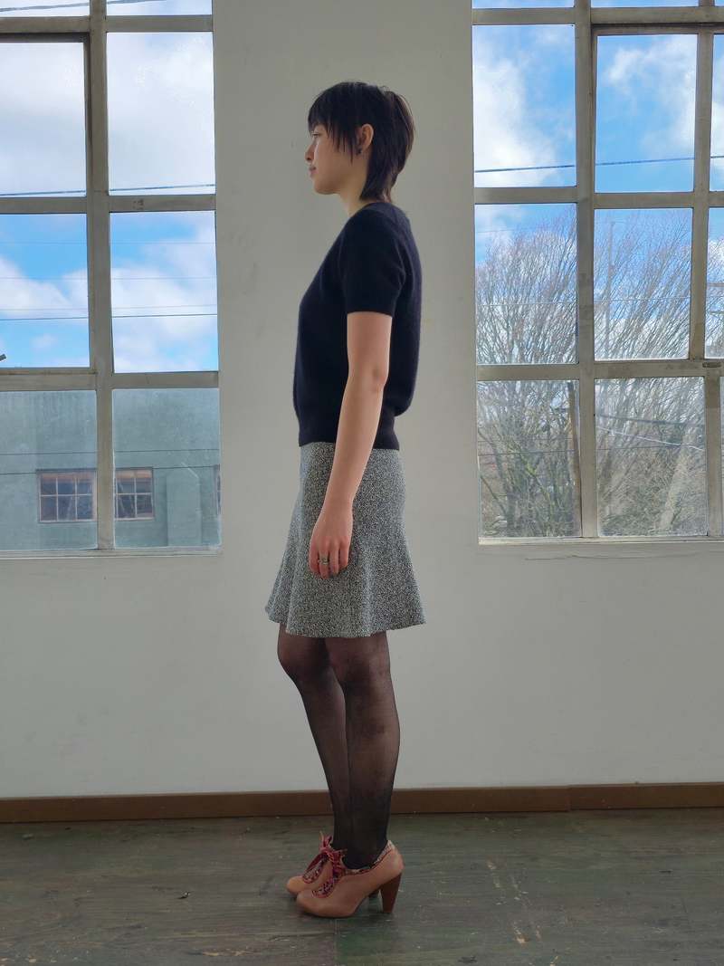 Vintage Sandro Paris Flared Knit Miniskirt Skirt