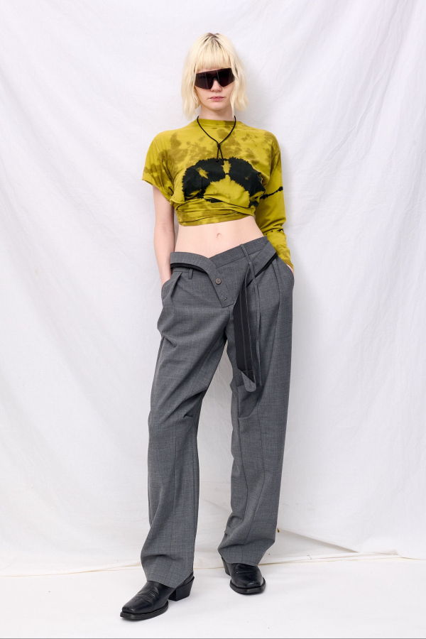 Ottolinger Grey Strapped Baggy Suit Pants