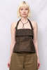 Assembly Brown Wax Strap Halter Top - Thumbnail 1